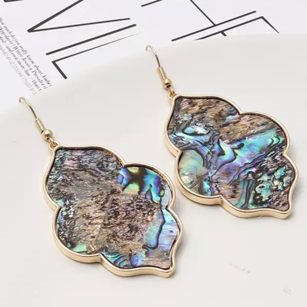 Abalone and Gold Earrings